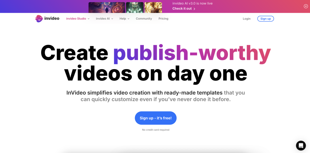 InVideo Homepage